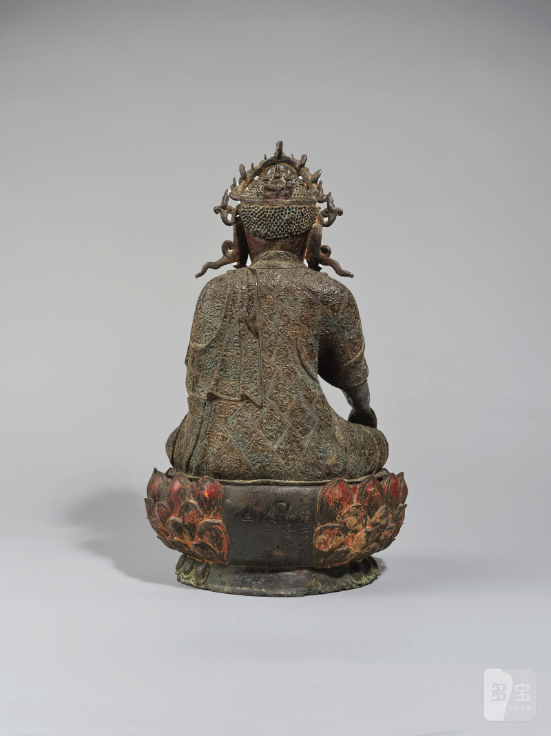明嘉靖三年（1525年） 漆金銅阿閦佛像 | MAGNIFIQUE GRANDE STATUETTE DE BOUDDHA AKSHOBHYA EN BRONZE LAQUÉ DORÉ - 图11